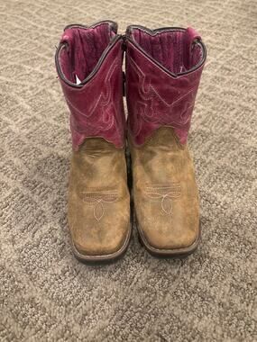 Shyanne Girls Cowboy Boots Size 10D Pink Tan Western Boots Boot Barn